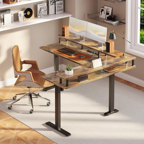 Escritorio eléctrico de pie en forma de L ApexRise de 59"