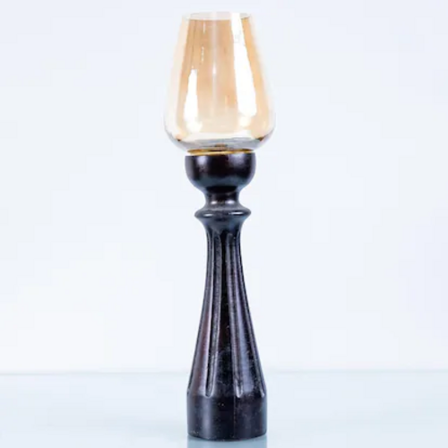 Candelabro contemporáneo de madera y vidrio Crear
