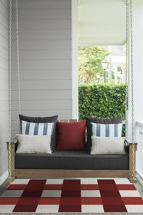 Alfombra de exterior a cuadros vichy 