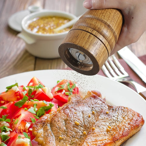 Eichenholz-Pfeffermühlen-Set mit verstellbarem Keramikmahlwerk – Zweiteilig