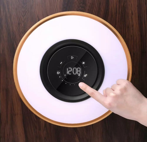 Lámpara de noche Circle of Life: carga inalámbrica y altavoz Bluetooth